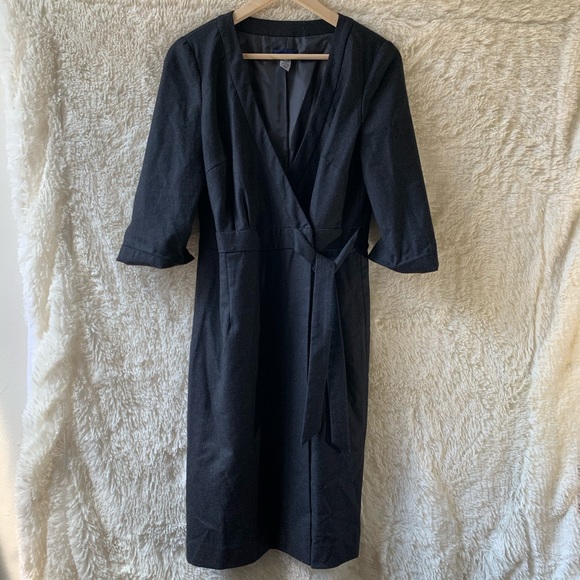 J. Crew Dresses & Skirts - J. Crew Wool Wrap Dress With 3/4 Sleeves